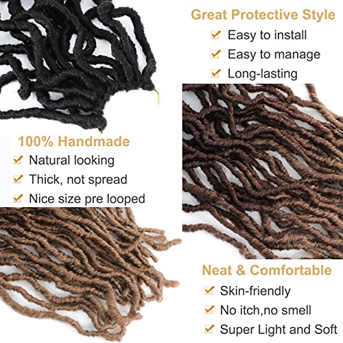 Faux Locs Crochet Hair 30 Inch 7 Pack Ombre 1B/30/27 - Lightweight & Tangle-Free