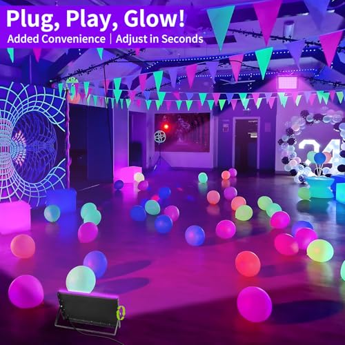YAYIT 200W Black LED Blacklight Flood Light 4 Pack Waterproof IP66 with Switch