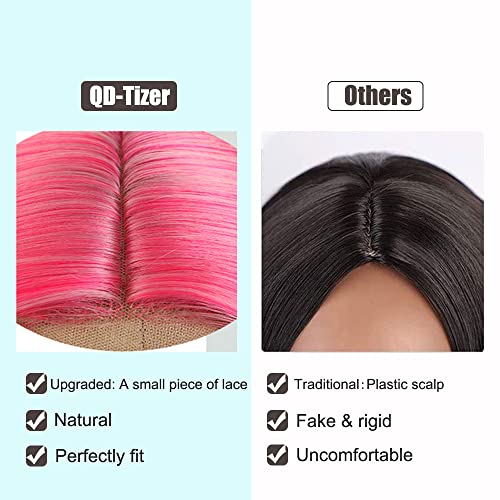 Pink Synthetic Hair Wigs for Women - Pastel Pink, Long Straight, Heat Resistant