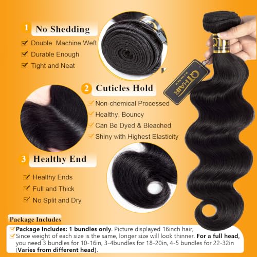 Brazilian Body Wave Hair Extensions - 8 Inch Virgin Human Hair Bundles - Natural Black - Variation #1b