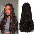 Chocolate Brown Goddess Box Braids Crochet Hair 14 Inch 8 Packs for Black Women