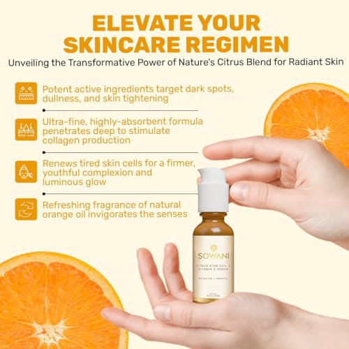 Gentle Vitamin C Serum ? Brightening & Hydrating with Citrus Stem Cells and Chamomile, Safe for Rosacea & Sensitive Skin, 1oz