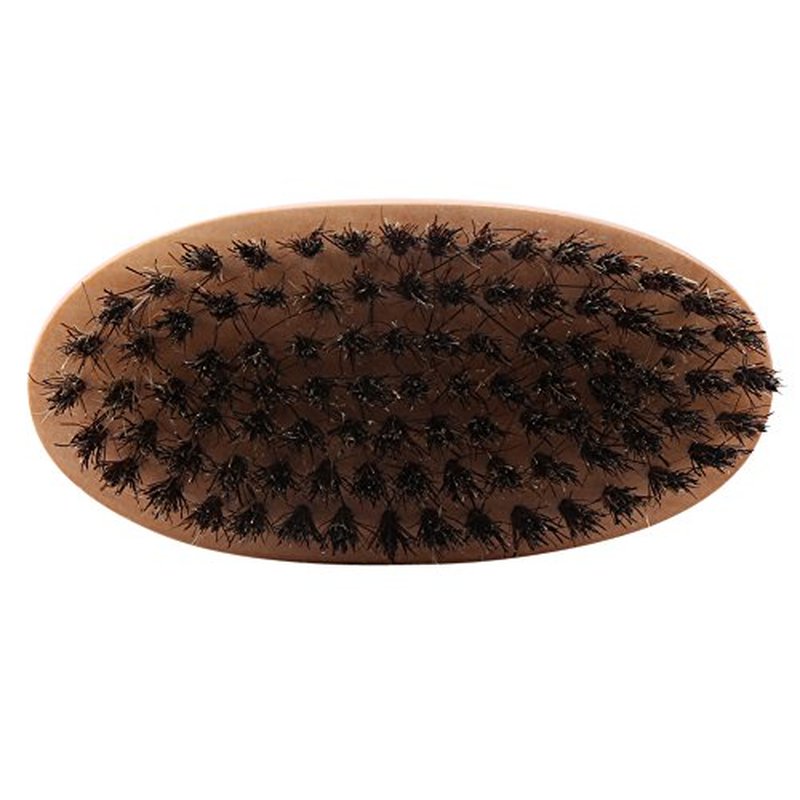 Beard Brush, Men Faux Boar Bristle Wood Handle Military Pocket Mustache Beard Grooming Comb Brush