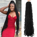 BLUONASI 40 Inch Soft Faux Locs Crochet Hair - Natural Color #1B, 6 Packs