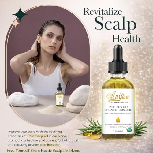 OilnGlow Leaves 9-in-1 Organic Hair Serum & Growth Oil with Peppermint & Rosemary – Scalp Support & Strengthening