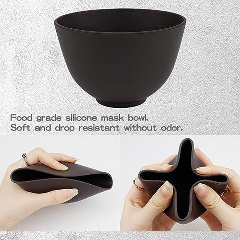 Face Mask Mixing Bowl Set.5IN 1 SPA Quality Face Mask Tool Kit. with Silicone Face Mask Brush Applicator,Premium Soft Face Brushes, Silicone Facial Mask Bowls, Mask Spatula, Measuring Scoop