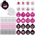 Y1tvei Cheerleading Mirror Hairband Gifts - 96Pcs Black White Pink Compact Mini Folding Pocket Mirrors with Hairbands I Love Cheer Team Accessories Bulk Gifts for Team Cheerleader Cheer Party Favors