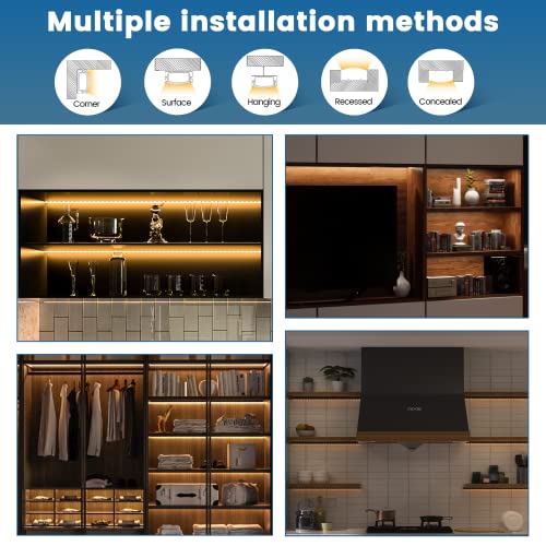 LED Strip Channel with Smoky Cover 2M 6.6FT Black Aluminum Profile for Lights - Variation of 2M 10P