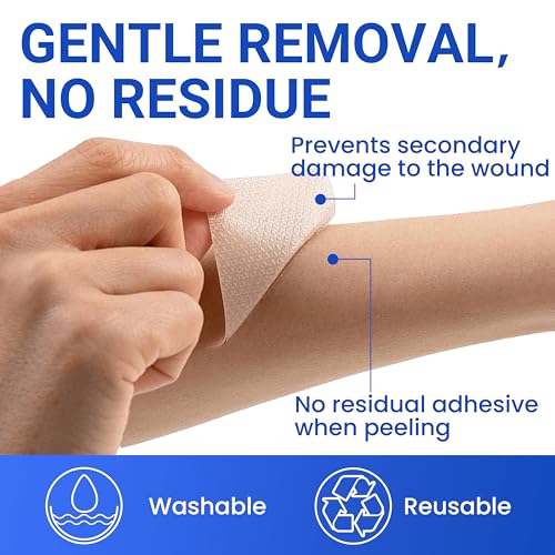 Silicone Scar Sheets Surgical Tape (1.6¡±x120¡± Roll) Face Patches Acne Treatment C Section Strips, Skin-Sensitive Medical Grade Healing Scar Bandages Pads for Keloid, Stretch and Tummy Tuck Recovery