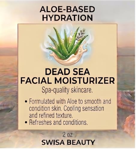 Dead Sea Facial Moisturizer - Hydrating Mineral Cream with Aloe & Green Tea 2 oz