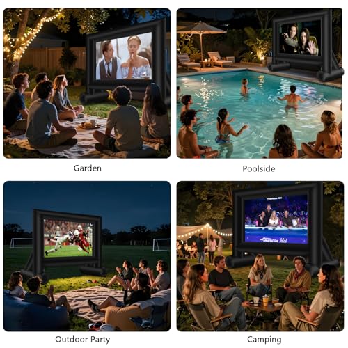 15ft Inflatable Projector Screen with Air Blower & Storage Bag - Front & Rear Projection