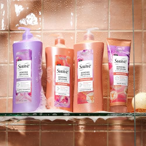 Suave Bonding Infusion Repairing Conditioner, Infused with Bonding Complex, Restorative for Weak or Damaged Hair, 28oz Pump, 4 Pack