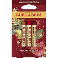 Burt's Bees Kissable Color Holiday Gift Set, 3 Lip Shimmers in Festive Gift Box, Warm Collection in Peony, Fig and Rhubarb