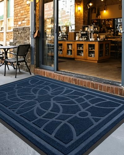Heavy Duty Outside Entrance Door Mat 4x6 Blue Non Slip All Weather Resistant