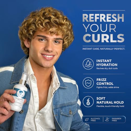 Avenue Man Curl Activating Spray for Defined Curls with Marula Oil – Leave-In Conditioner