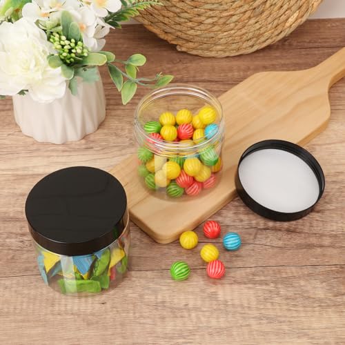 30 Packs 14 oz Transparent Plastic Jars with Black Lids - Cosmetic & Kitchen Storage Variation of THIS listing