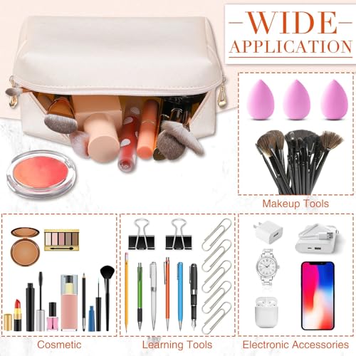 Makeup Bags Bulk 9 Pcs Toiletry Organizer Waterproof Ivory White