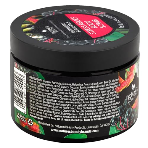 Elderberry Eucalyptus Stress Relief Body Scrub - Gently Exfoliate & Nourish Skin, 11.3 oz (2 Pack) - Natural Shea & Avocado Oil