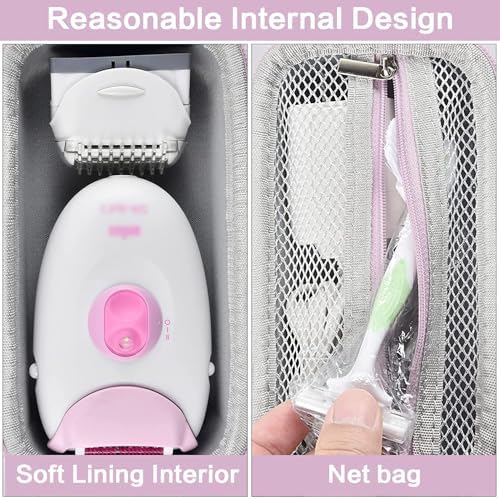 Organizer Case for Braun Silk-epil 3/3-270 Epilator & Accessories ? Hard Protective Travel Storage Box with Mesh Pocket, Holds Hair Removal Device, Shaver Head, Trimmer, Brush, Charger (Box Only)