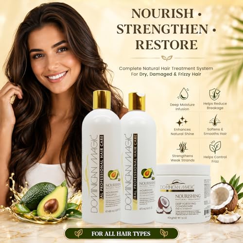 Nourishing Sulfate-Free Hair Care Set for Dry & Damaged Hair with Avocado & Coconut