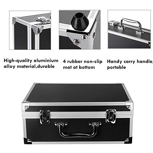 Yuelong Black Aluminum Tattoo Carry Case 12.6x9.5x5.1 Inch with Double Lock & Foam