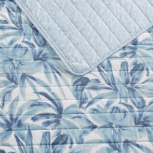 Full/Queen Cotton Quilt Set - Aubrey Blue, Soft Comfortable Bed Bedding