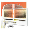 Lash Extension Kit - LANKIZ DIY Lash Clusters Kit,40D+50D C Curl Natural False Lashes 280 pcs,Individual Eyelash Clusters with Waterproof Bond & Seal Glue for Beginners & Professionals-MuseV+ C