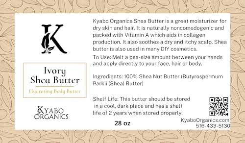 Pure Unrefined Ivory Shea Butter 28oz - Moisturizing Body & Skin Care