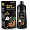 Black Hair Dye Shampoo Instant & Easy 3-in-1 Hair Color Solution for Men and Women - Herbal Formula, Ammonia-free, Lasts 30 Days - 16.90 oz