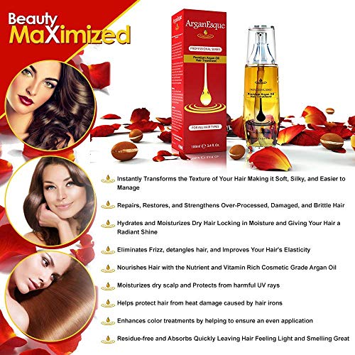 Argan Oil Hair Treatment and Leave-in Mask Set for Damaged Hair - Hydrating Conditioner Spray Bundle