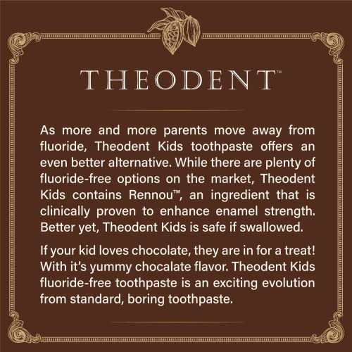 Theodent Kids Fluoride-Free Chocolate Toothpaste 3.4 oz Pack of 2 - Enamel Repair