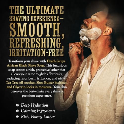 Shave Soap Tea Tree Pre-shave Soften Bristles - All Natural Tea Tree Shave Soap - African Black 4oz