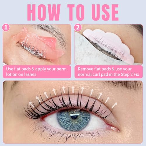 Flat Lash Lift Shields Korean Lash Lift Rods Glueless For NO.1 Perm Soften Eyelash Lift Pads Tools (Rose)