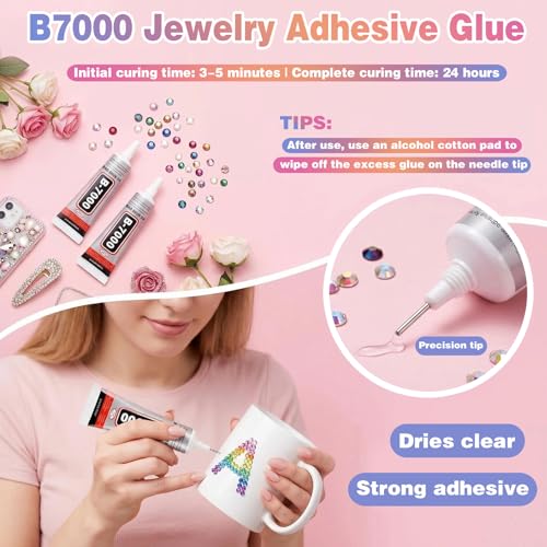 Resin Rhinestone Bedazzling Kit with 40 Colors and Jewelry Glue - 42,000 Pieces