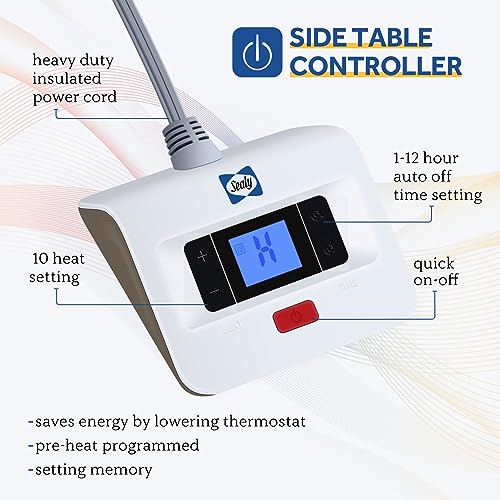 Sealy Full Size Electric Heated Blanket 10 Heat Levels Charcoal 80x84"