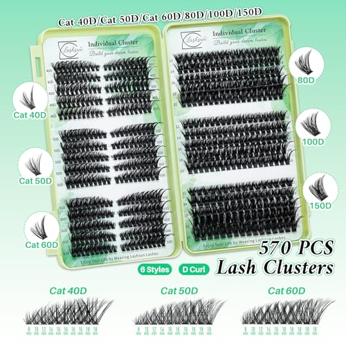 Eyelash Clusters Kit with 1915pcs Lash Extensions & Tools - KIT-006