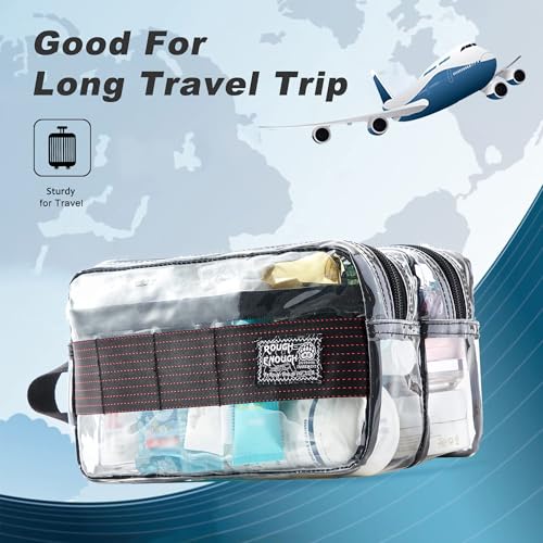 Rough Enough Clear Travel Toiletry Bag for Men Women Traveling Toiletries Essentials Shaving Hygiene Dopp Kit
