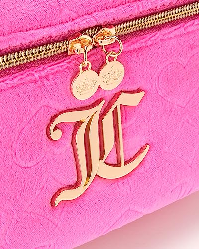 Pink Makeup Bag with Velour Train Case and Heart Crown