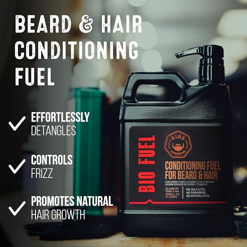 GIBS Grooming Bio Fuel Conditioner 33.8 oz for Beard & Hair Growth, Made in USA