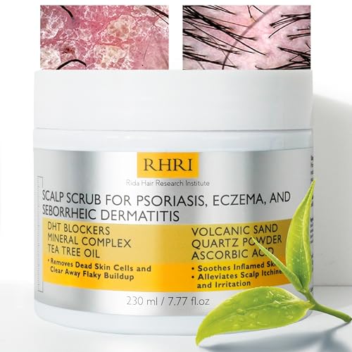 Rida Hair Research Anti Fungal Scalp Scrub Pre Shampoo for Psoriasis & Eczema, 7.7 Fl Oz