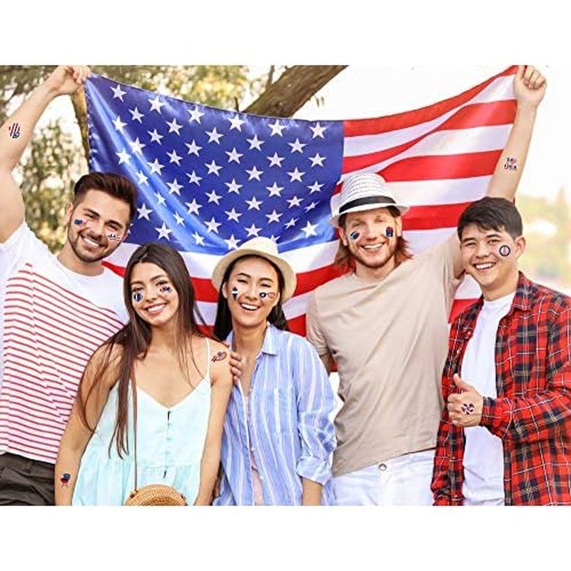 288PCS 4th of July Adult Patriotic Temporary Tattoos Glow in the Dark Body Decor 48 Designs