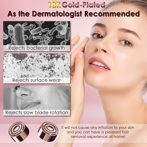 Replacement Heads for Flawless Finishing Touch Facial Hair Remover, Gen 3 Replacement Blades for Women, New Version 18K Gold Replacement Blades Refill