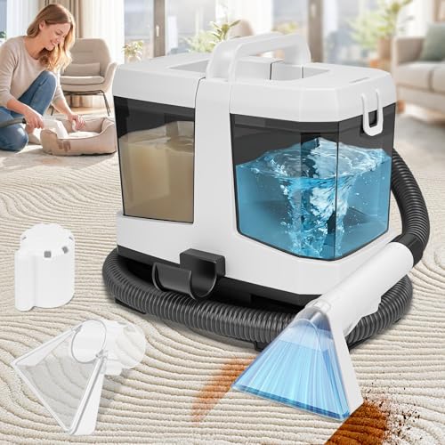 Portable Carpet & Upholstery Cleaner Machine with 16KPa Suction for Pet Stains