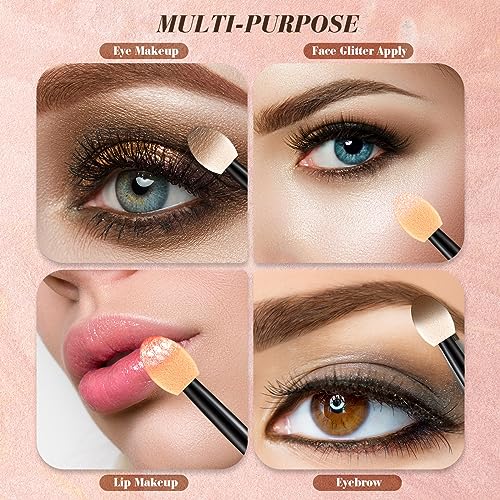 Mifoci 1000 Pcs Eyeshadow Applicators, Disposable Dual Sides Eye Shadow Sponge Applicators, Eyeshadow Brush for Lady Women Makeup Daily Beauty(Black)