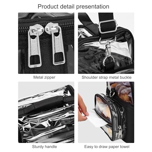 Makeup Brush Case With 4 Mini Bags, Extra Large Makeup Brush Bag XL Professional Makeup Artist Must Haves Travel Case with Stand Up Brush Slots Cosmetic Organizer Bag,with Adjustable Strap