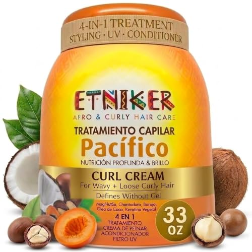 Etniker Pacifico Curl Cream for Wavy & Loose Curly Hair 33oz - Hydrating Styling