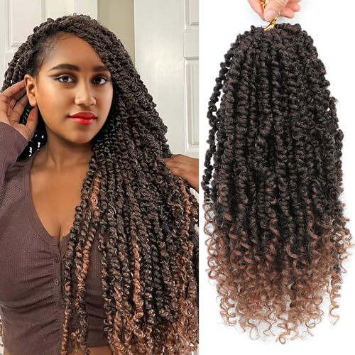 Passion Twist Crochet Hair 24 Inch T1B/30 - 8 Packs Pre-Twisted for Black Women