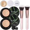 Air Cushion CC Cream Foundation Set with Powder Sponge & Kabuki Brush - #03 Warm Nude 3.57oz Pack of 7