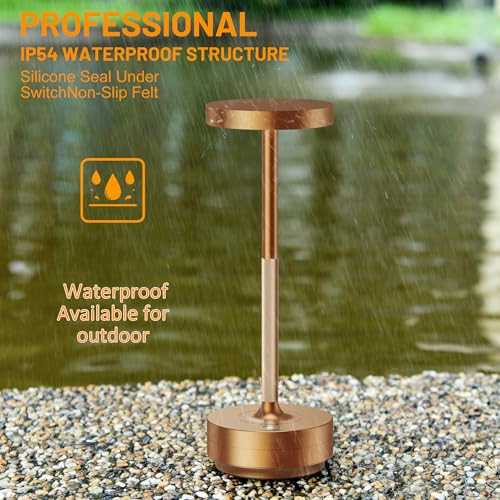 SAKRINGT 2 Pack Rechargeable LED Cordless Table Lamps Outdoor Indoor Waterproof