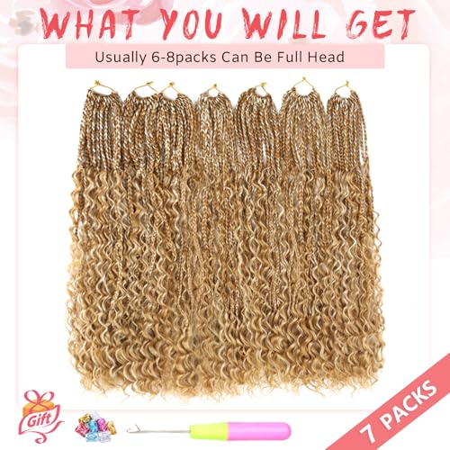 18 Inch Goddess Boho Box Braids Crochet Hair - Pack of 7